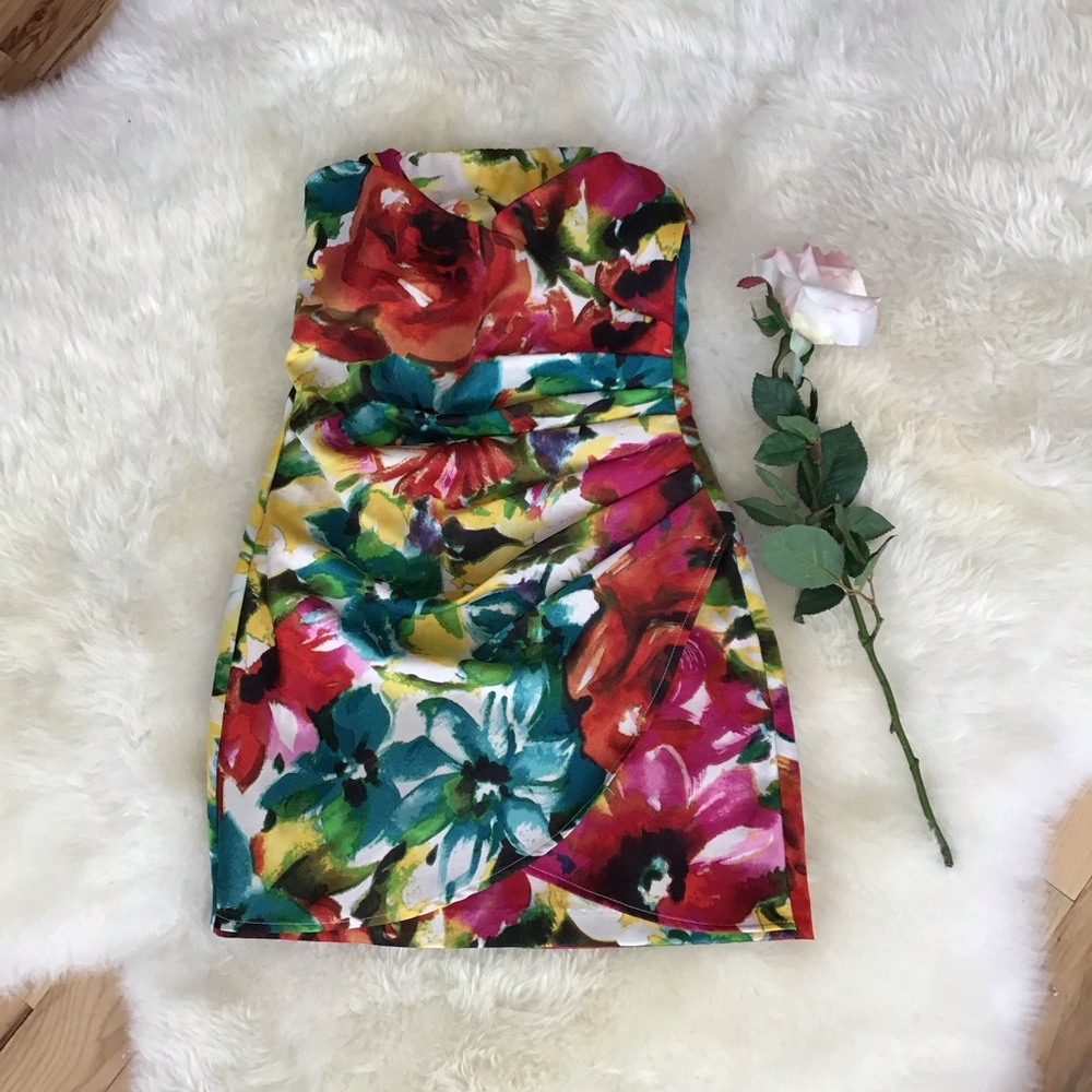 Hpspeechless Multi Colored Strapless Dress - image 1